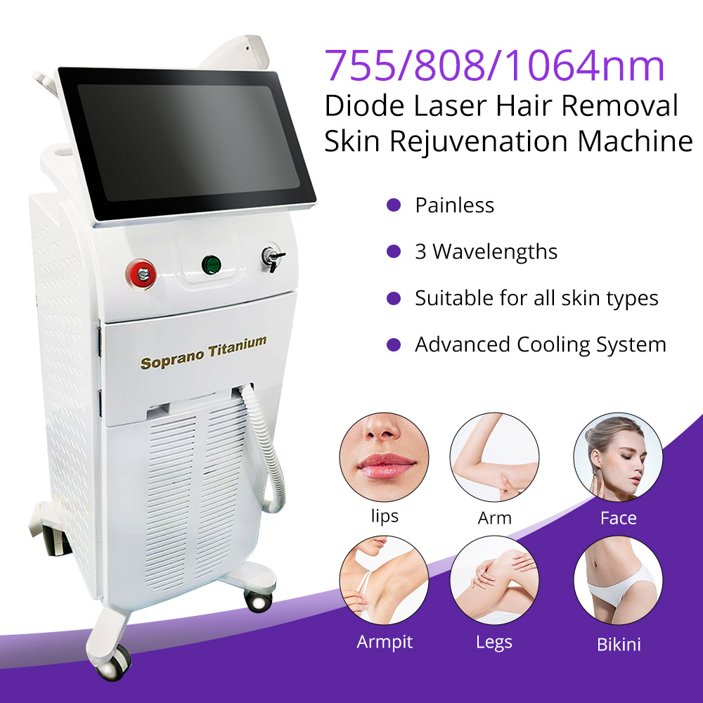 755/808/1064nm Wavelengths Diode Laser Hair Removal